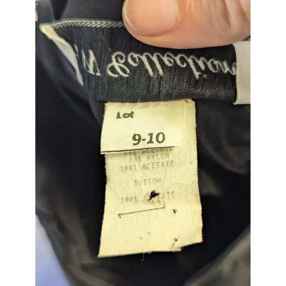 Vintage 80s HW Collections Black Lace Dress With Sequins Drop Waist Design Flutt - Picture 10 of 10